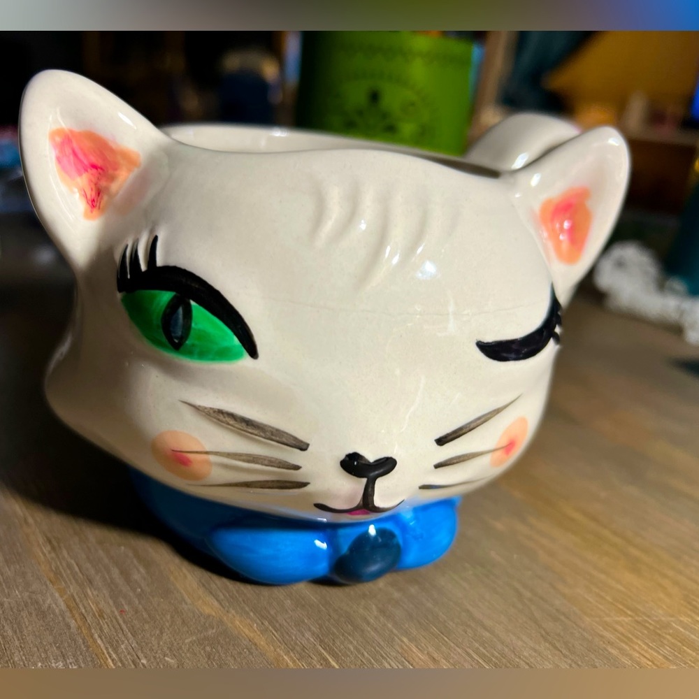 Home Essential White Cat Wink Eyelashes Mug Coffee Tea Cup